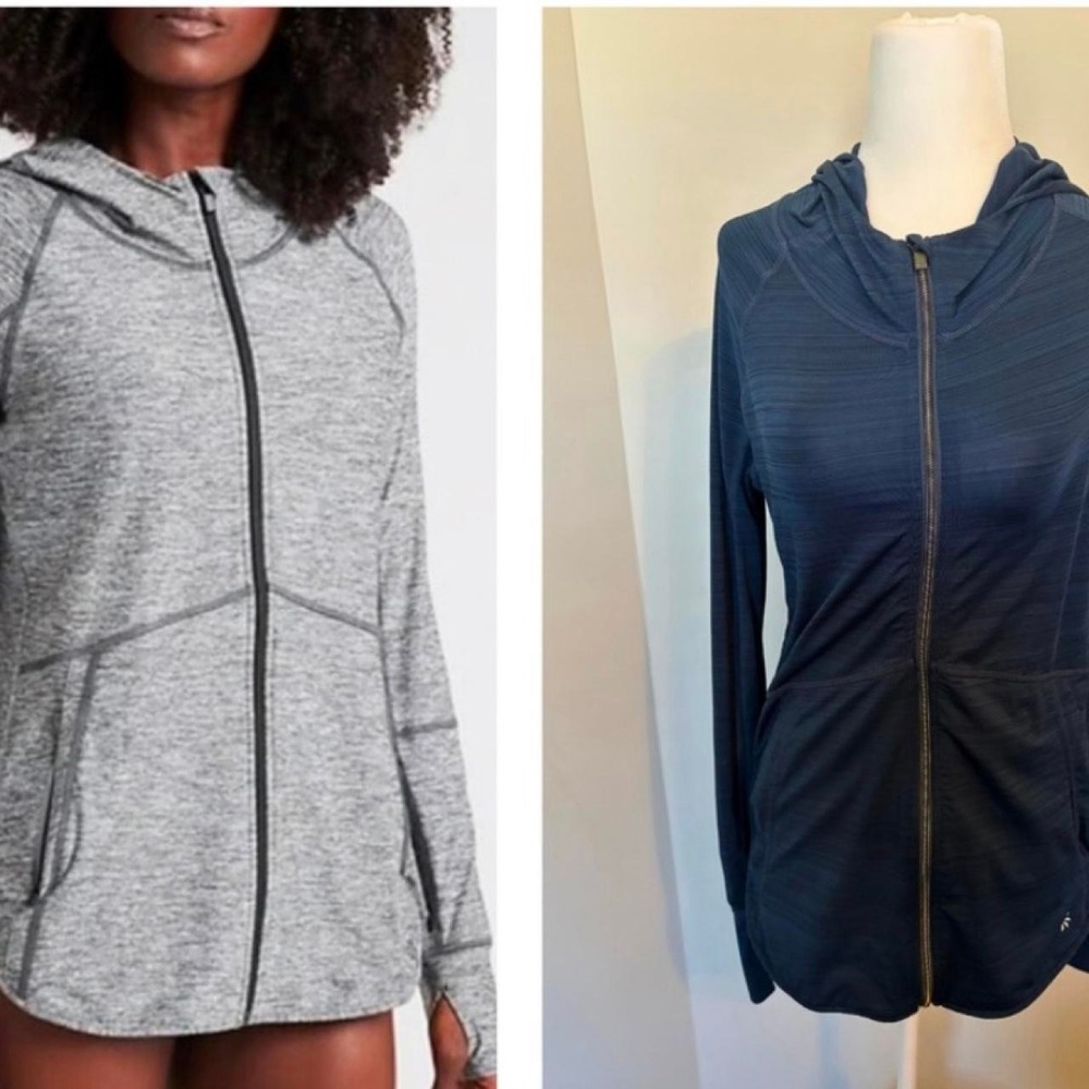 Athleta UPF cover up full zip jacket comfort stretch costal resort athletic M